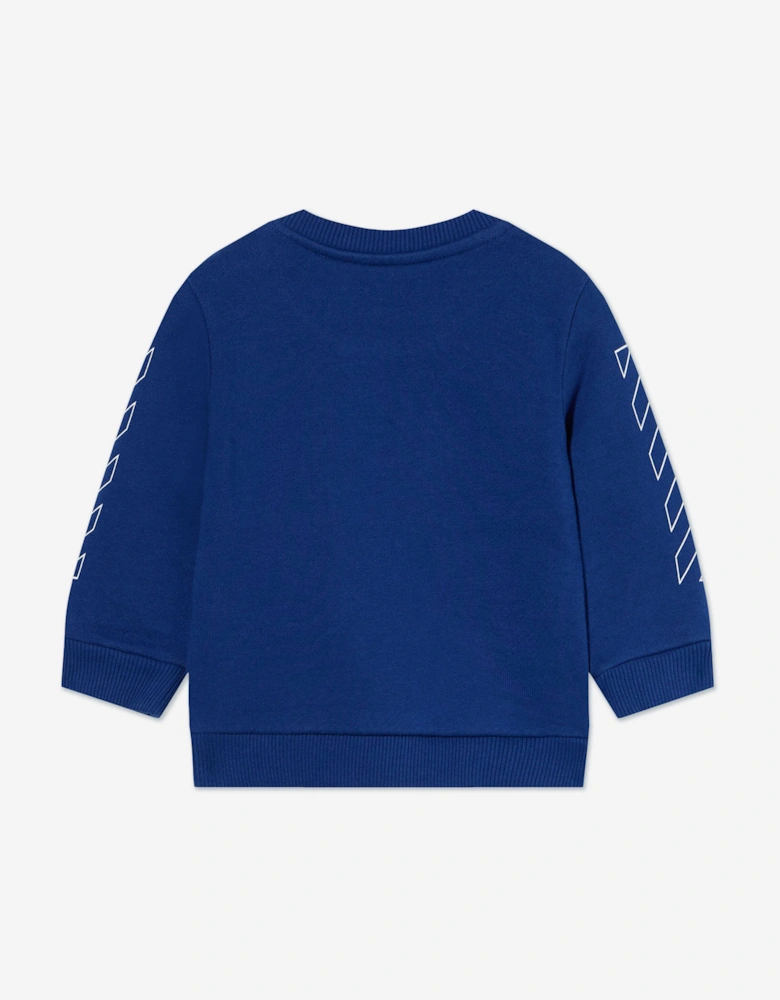 Baby Boys Big Bookish Crackle Sweatshirt in Blue