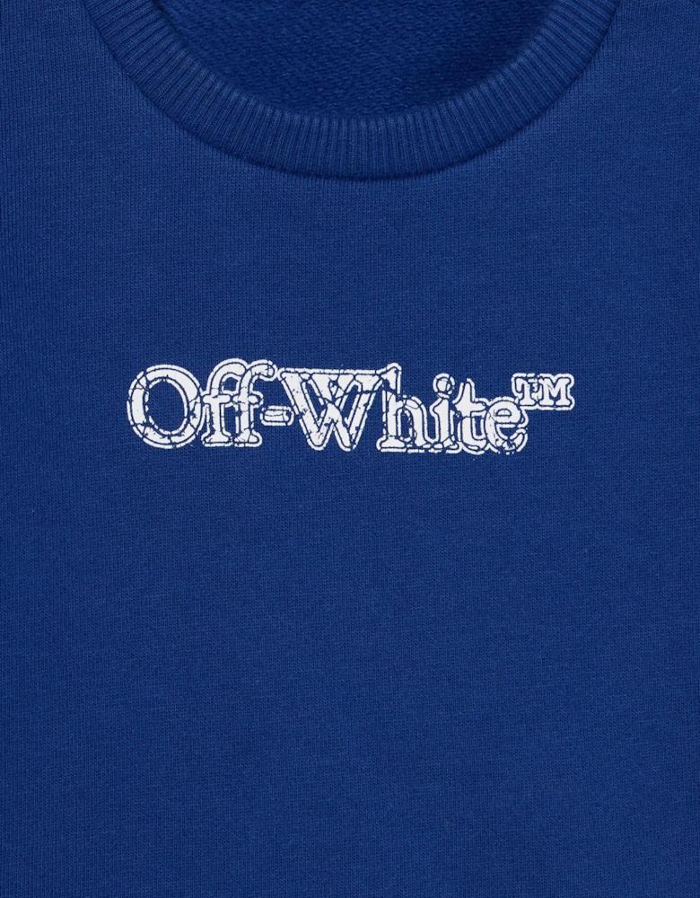 Baby Boys Big Bookish Crackle Sweatshirt in Blue