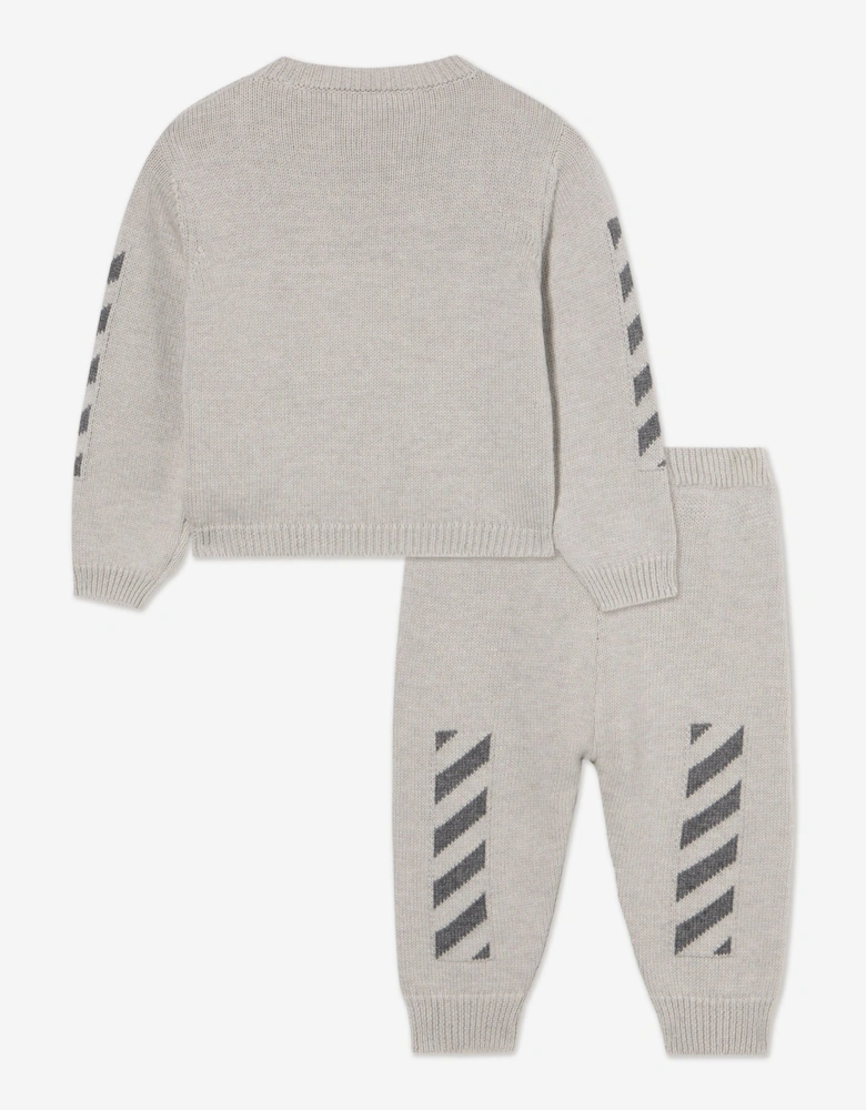 Baby Boys Off Diagonal Tracksuit in Grey