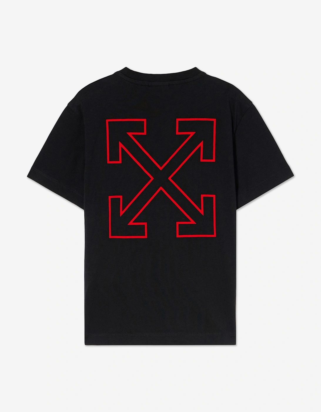 Kids Arrow Outline Flock T-Shirt in Black