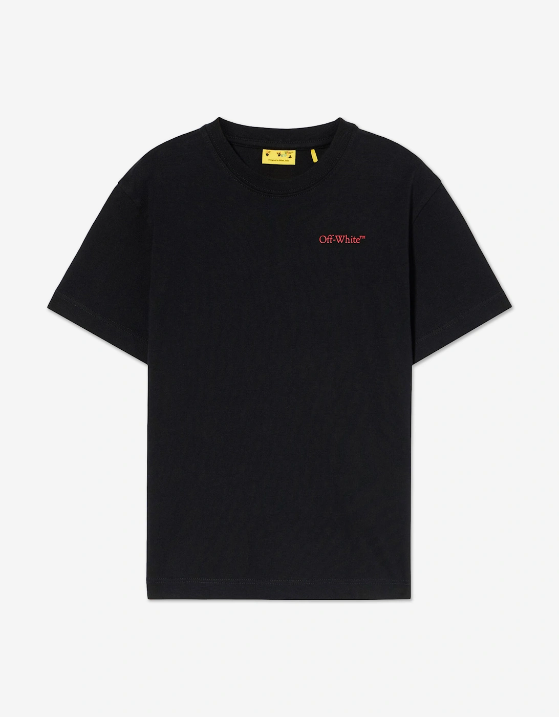 Kids Arrow Outline Flock T-Shirt in Black, 5 of 4