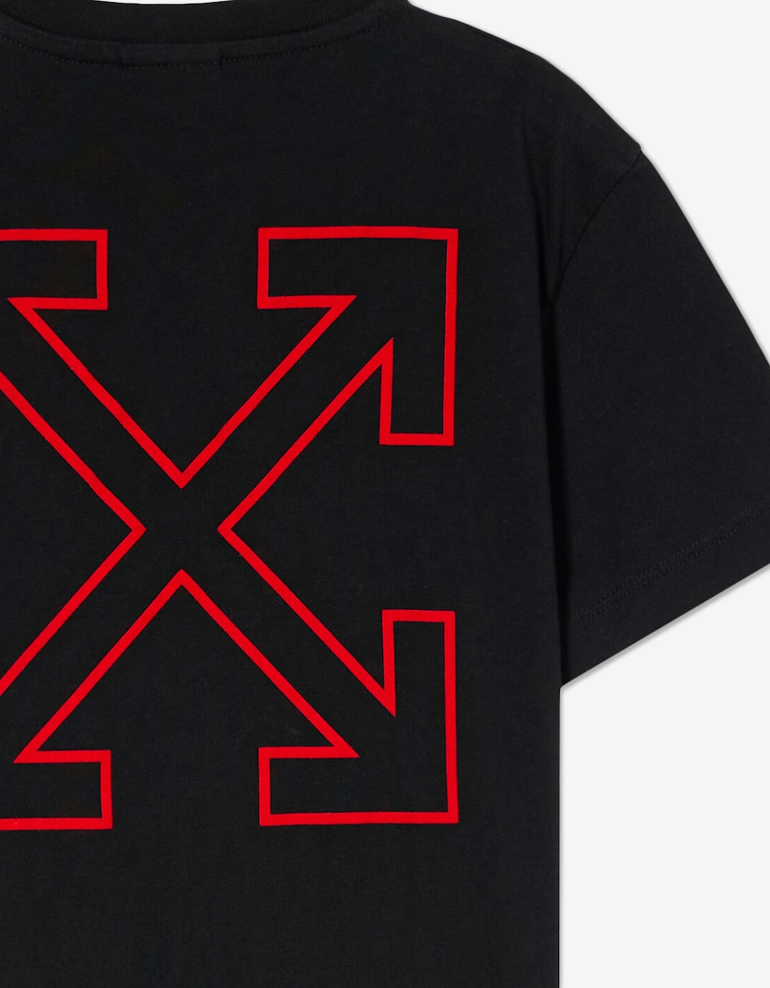 Kids Arrow Outline Flock T-Shirt in Black