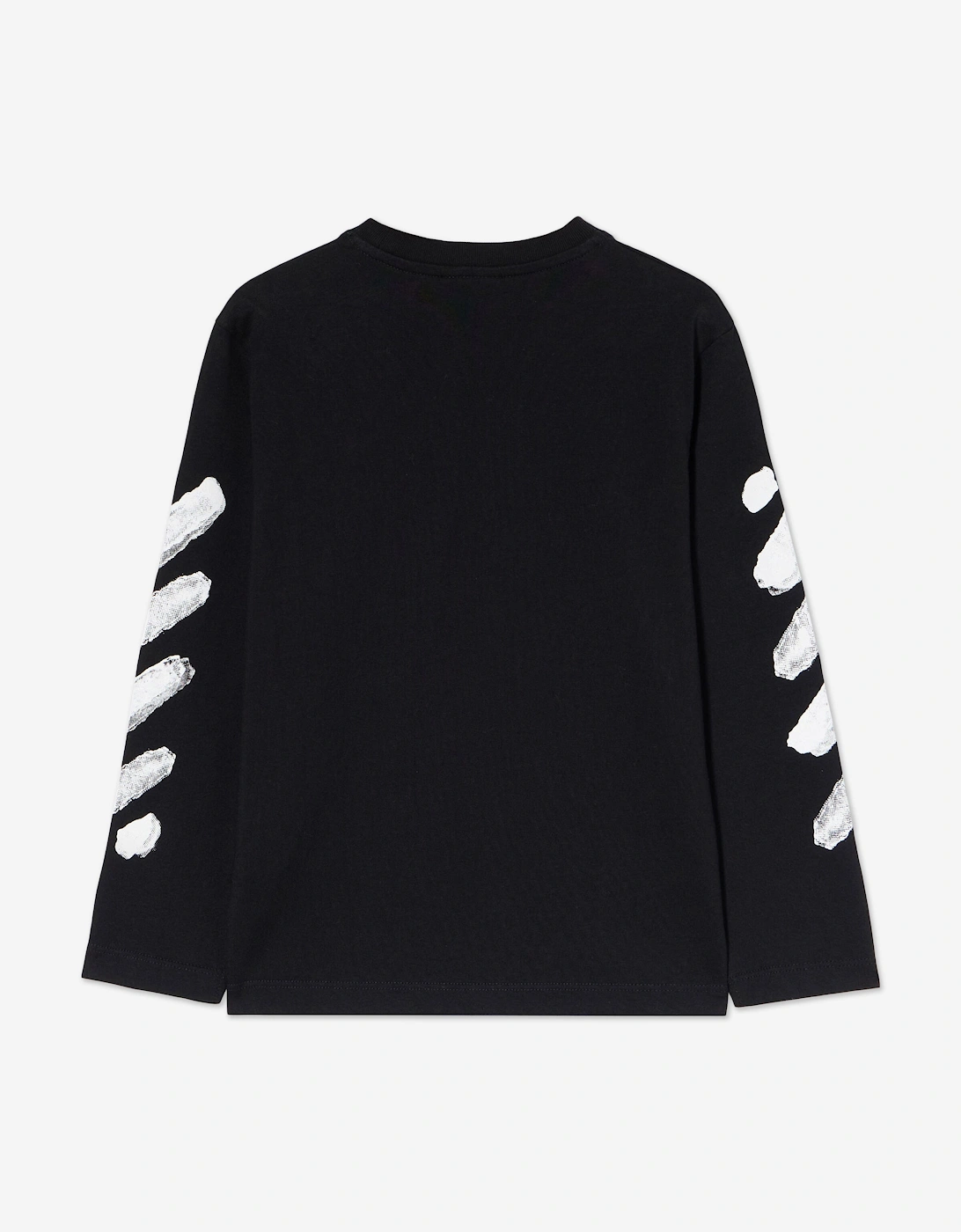 Kids Arrow Sponge Long Sleeve T-Shirt in Black