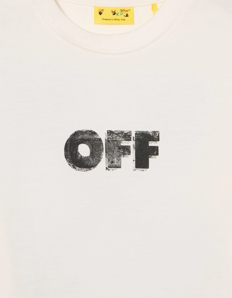 Kids Arrow Sponge Logo T-Shirt in White