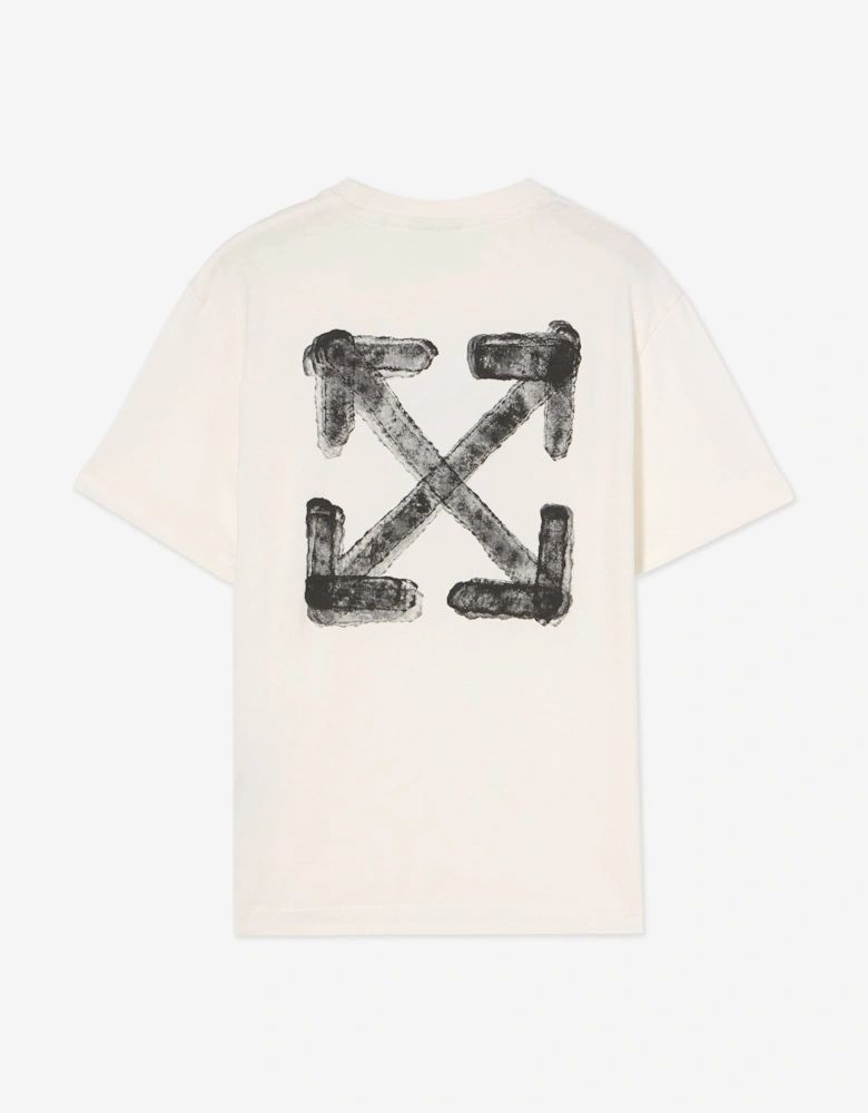 Kids Arrow Sponge Logo T-Shirt in White