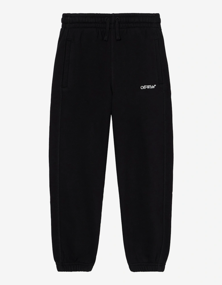 Kids Bookish Diagonal Joggers in Black