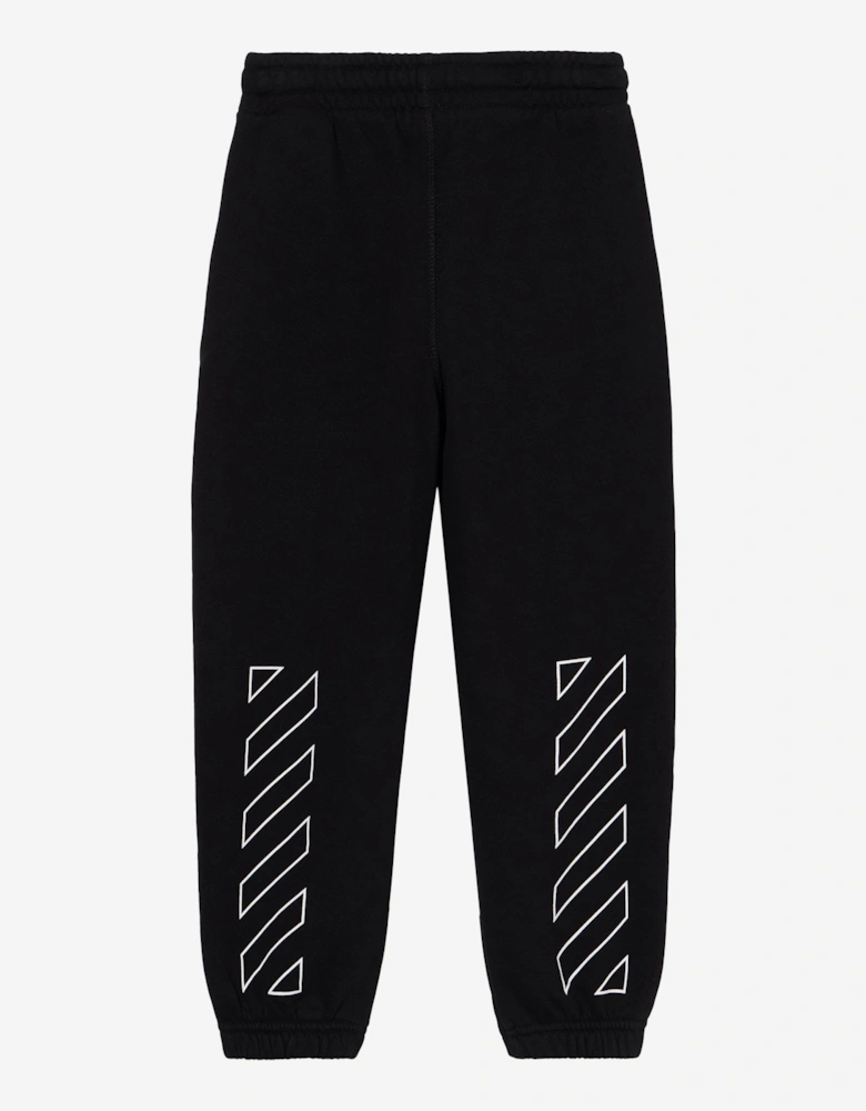 Kids Bookish Diagonal Joggers in Black