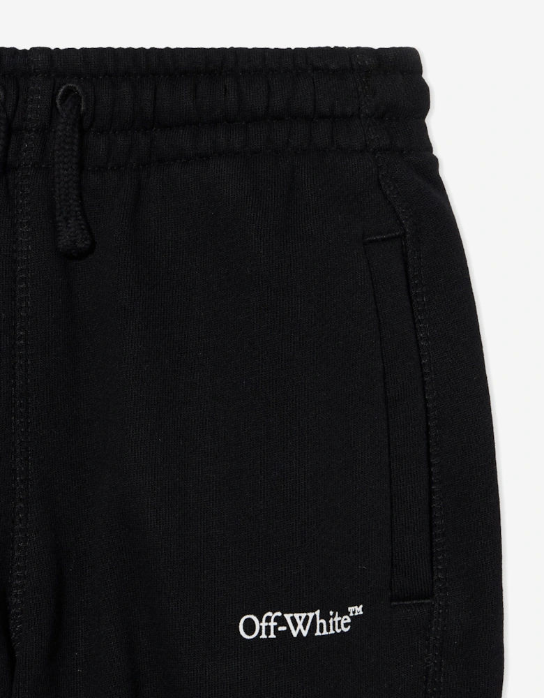Kids Bookish Diagonal Joggers in Black