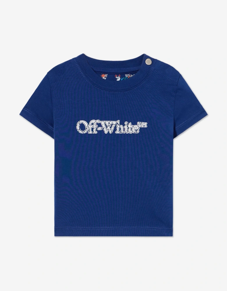 Baby Boys Big Bookish Crackle T-Shirt in Blue