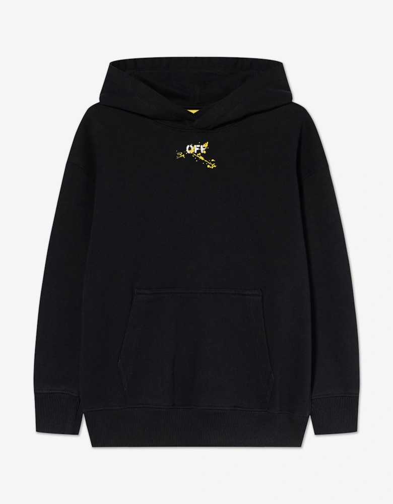Kids Diagonal Splat Hoodie in Black
