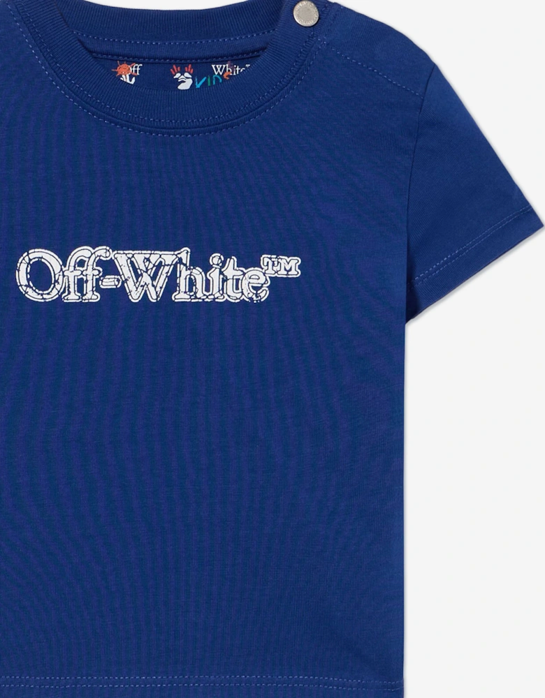 Baby Boys Big Bookish Crackle T-Shirt in Blue