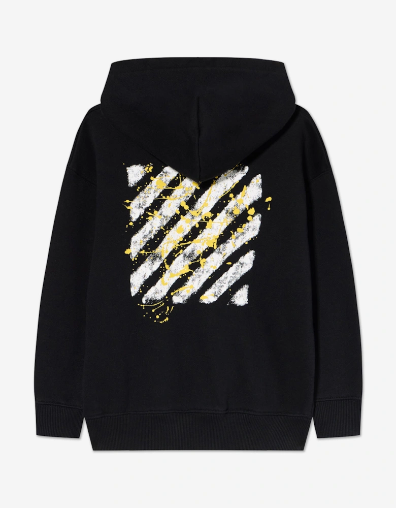 Kids Diagonal Splat Hoodie in Black