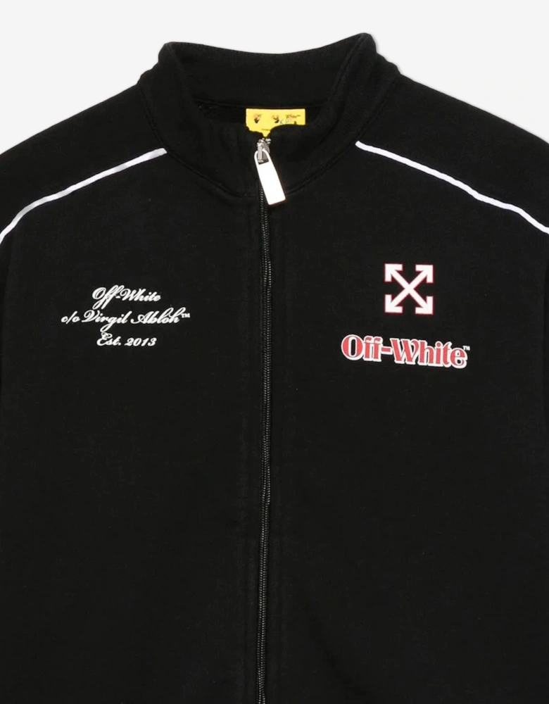 Boys Soccer Track Zip Up Top in Black