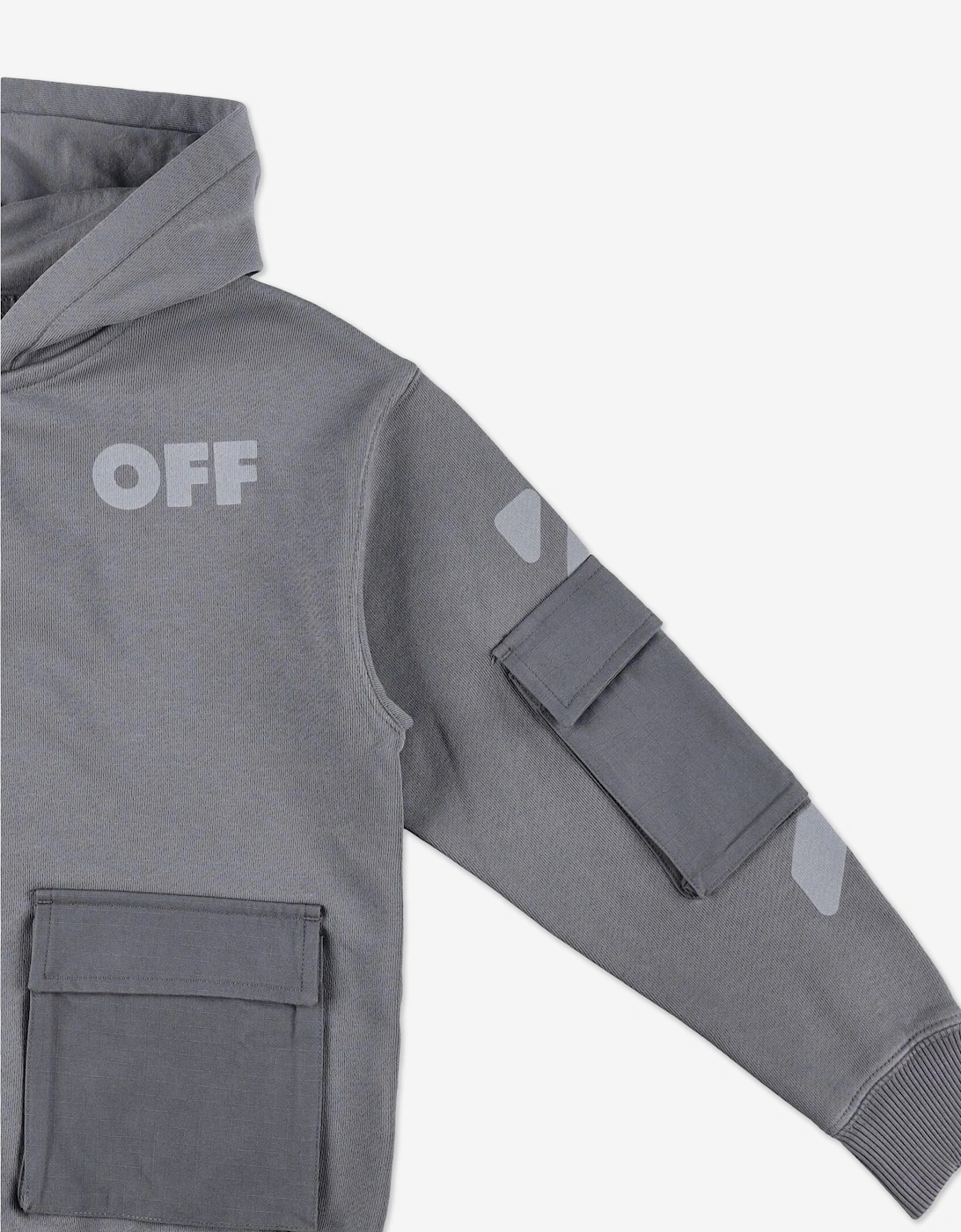 Boys Garment Dyed Cargo Zip Up Top in Grey