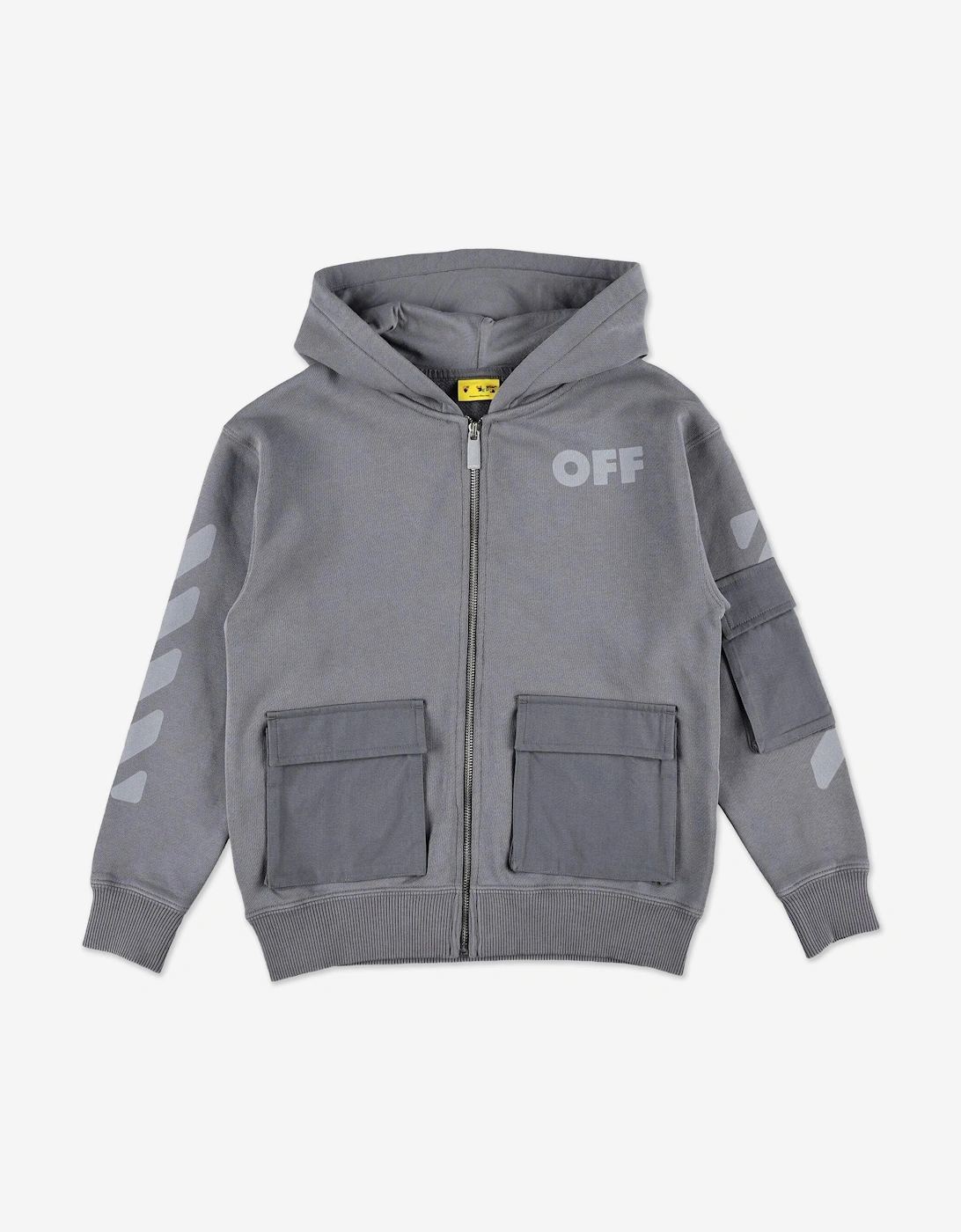 Boys Garment Dyed Cargo Zip Up Top in Grey, 5 of 4