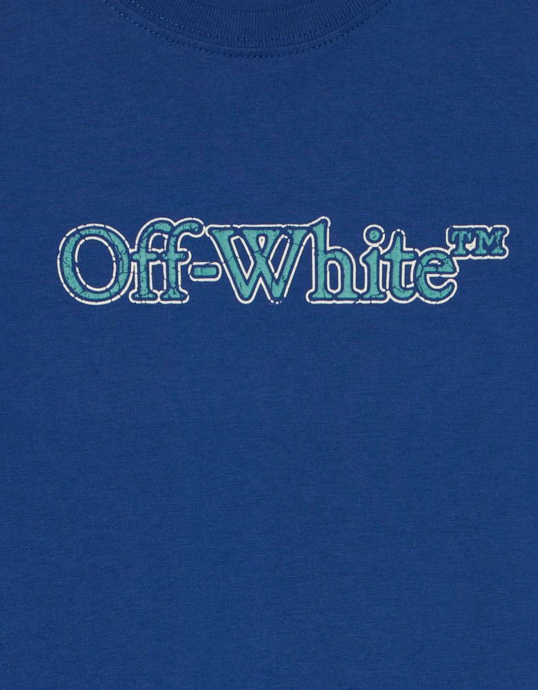 Boys Big Bookish Crackle Logo T-Shirt in Blue