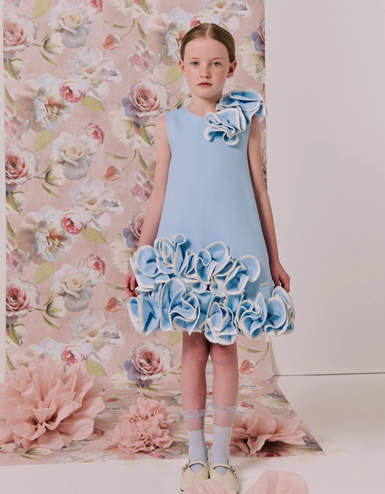 Girls Blossoming Love Dress in Blue
