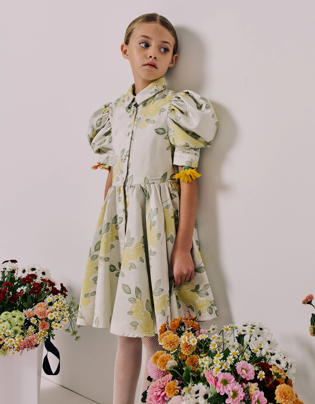 Girls Carousel Dress in Ivory