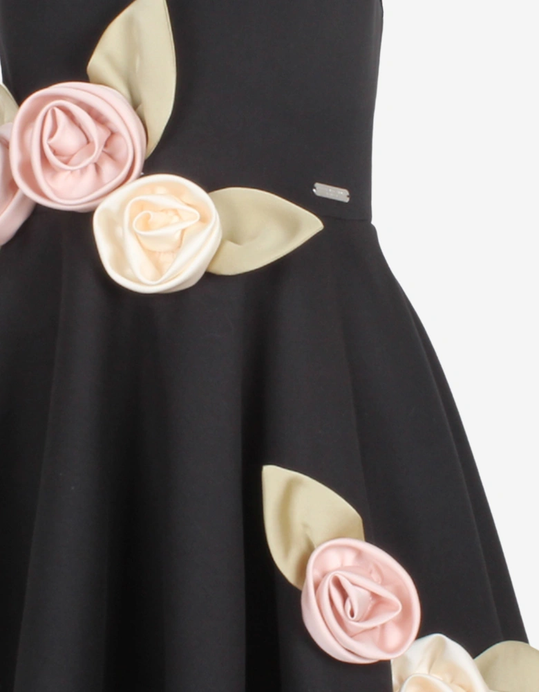 Girls Midsommer Dress in Black