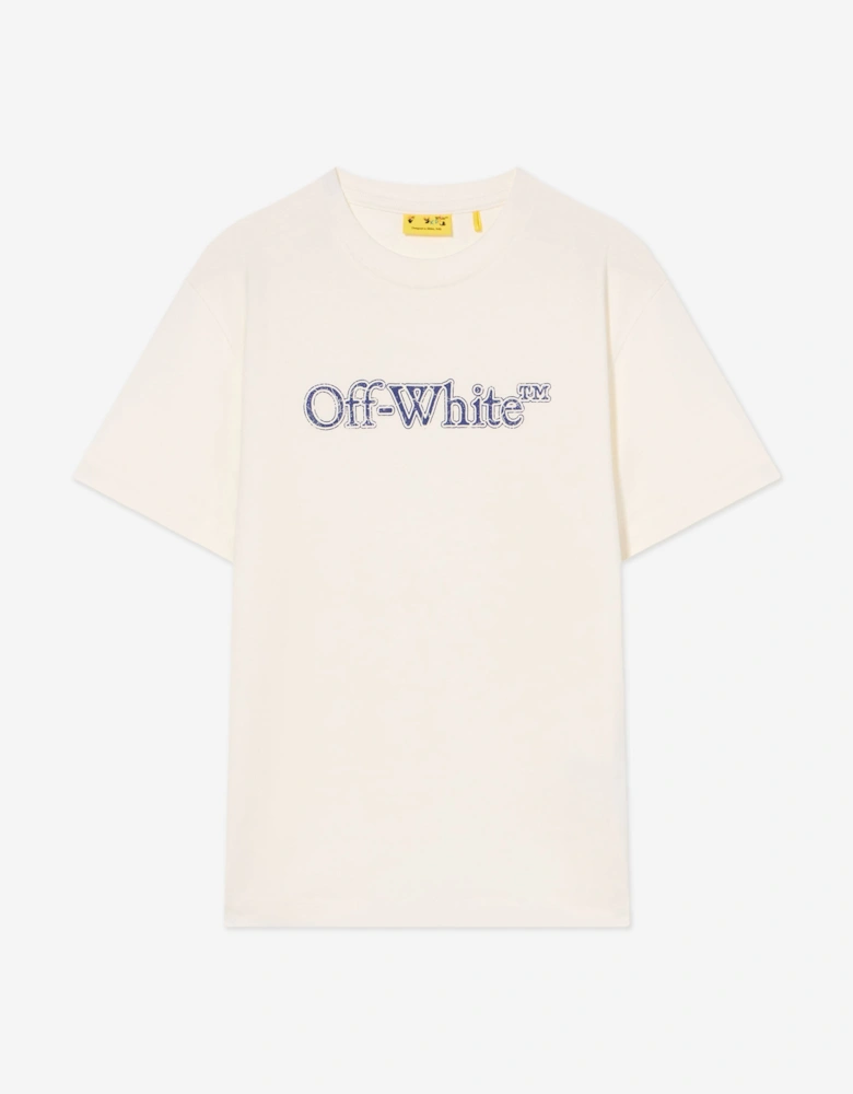 Boys Big Bookish Crackle Logo T-Shirt in White