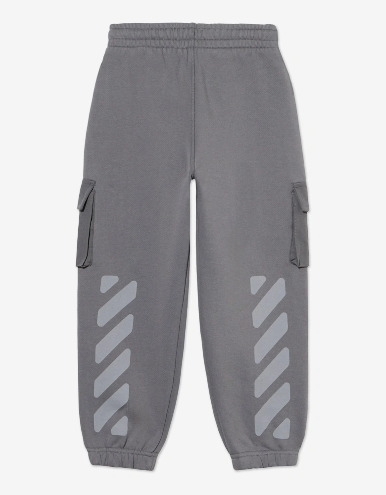 Boys Garment Dyed Cargo Joggers in Grey