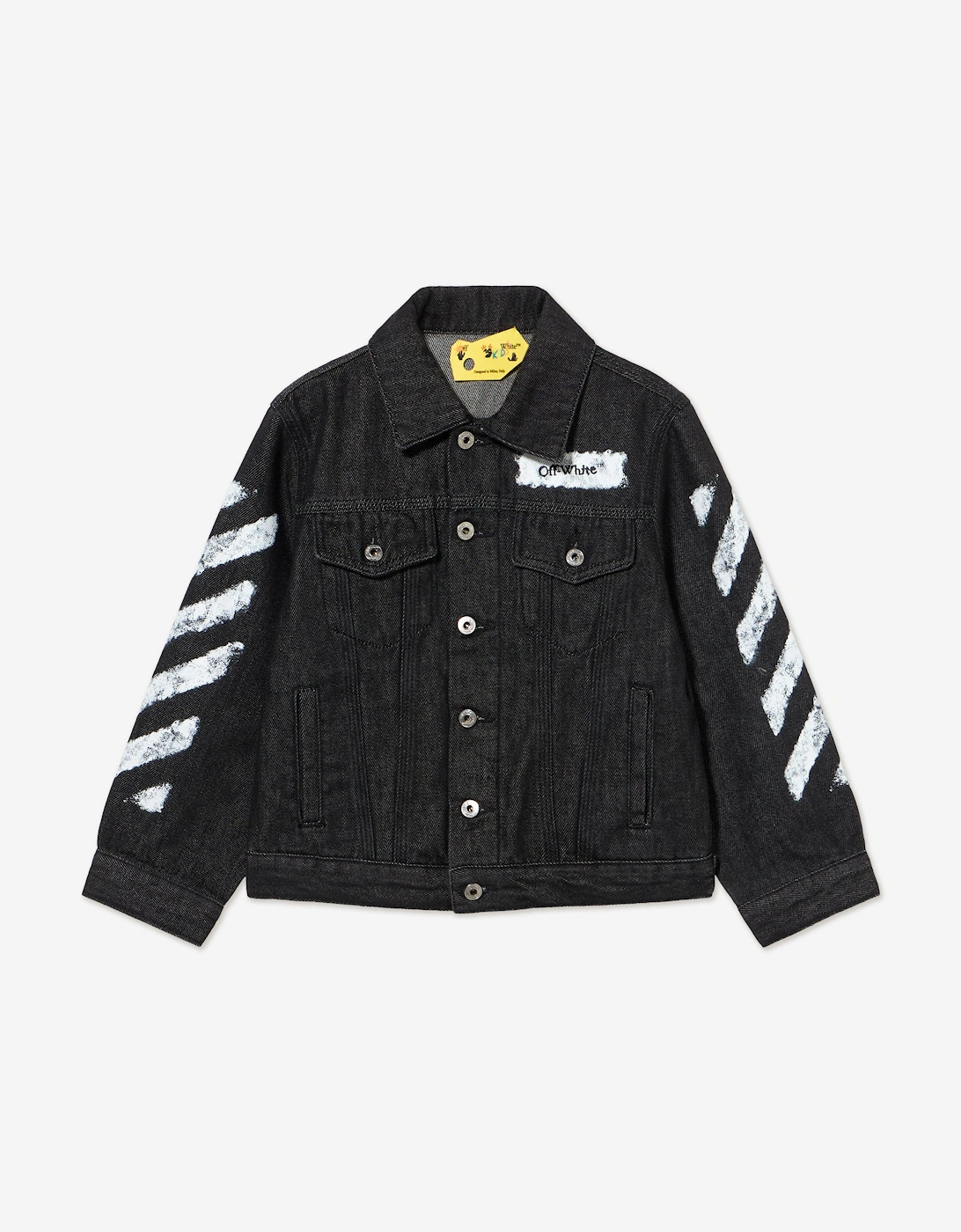 Boys Diagonal Sponge Denim Jacket in Black, 5 of 4