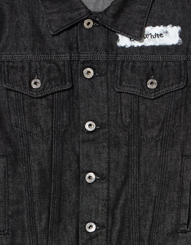 Boys Diagonal Sponge Denim Jacket in Black