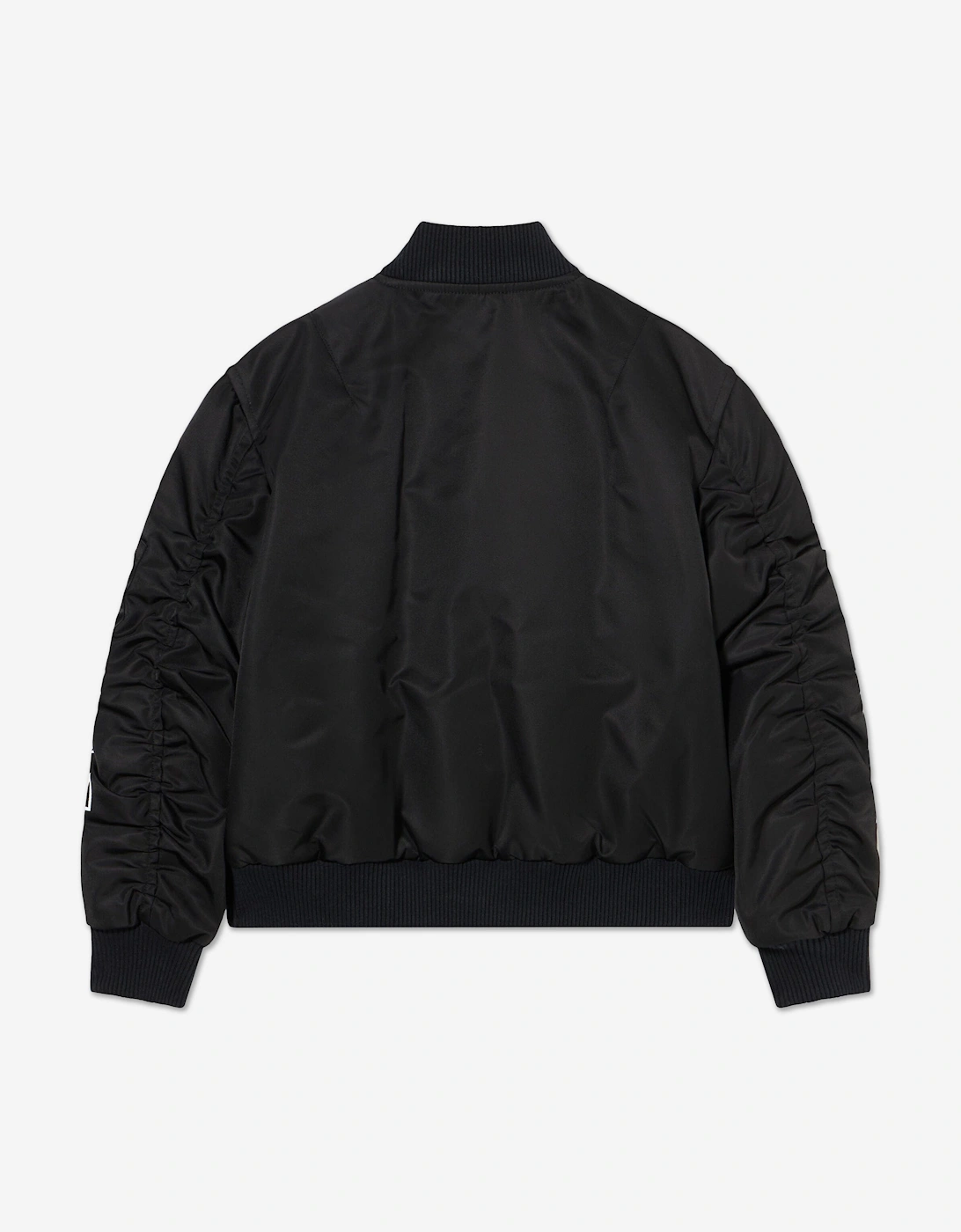 Kids Bookish Diagonal Bomber Jacket in Black
