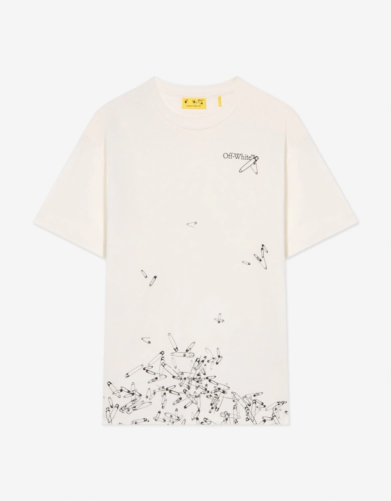Kids Safety Pins T-Shirt in White