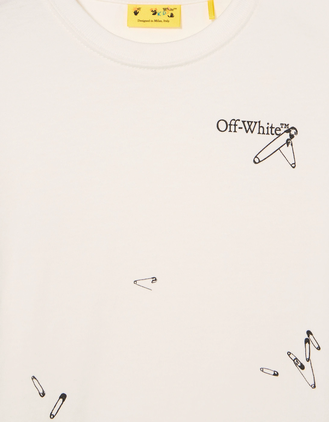 Kids Safety Pins T-Shirt in White
