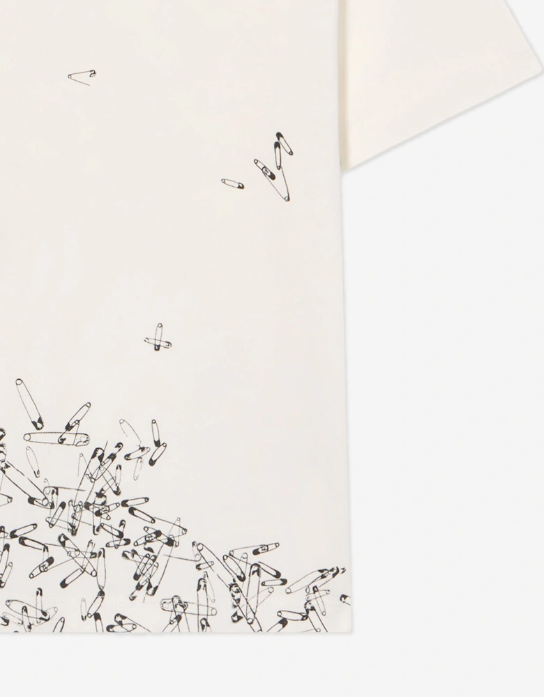 Kids Safety Pins T-Shirt in White