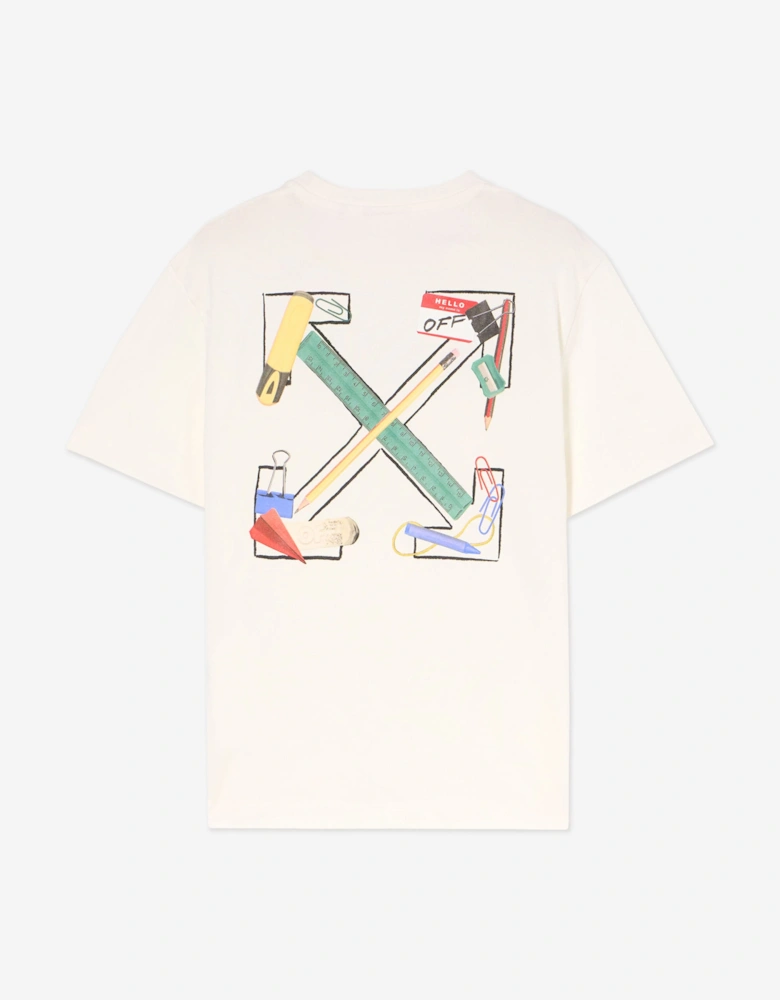 Kids BTS Arrow Ruler T-Shirt in White