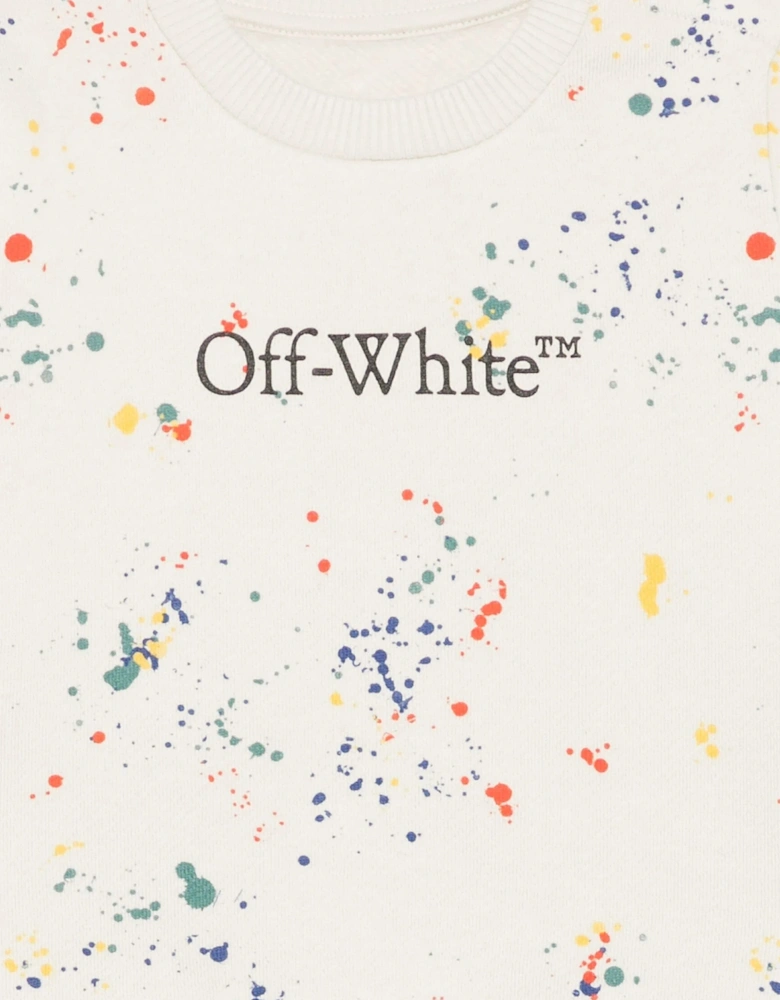 Baby Boys AOP Splat Sweatshirt in Ivory