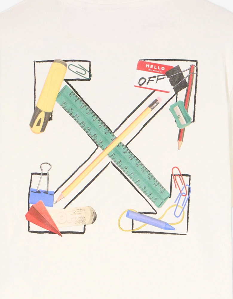 Kids BTS Arrow Ruler T-Shirt in White