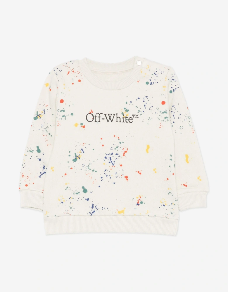 Baby Boys AOP Splat Sweatshirt in Ivory