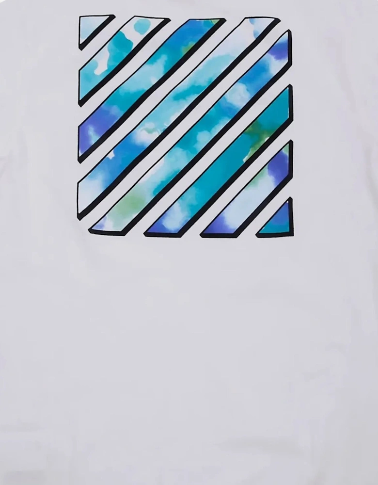 Kids Diagonal Watercolour T-Shirt in White