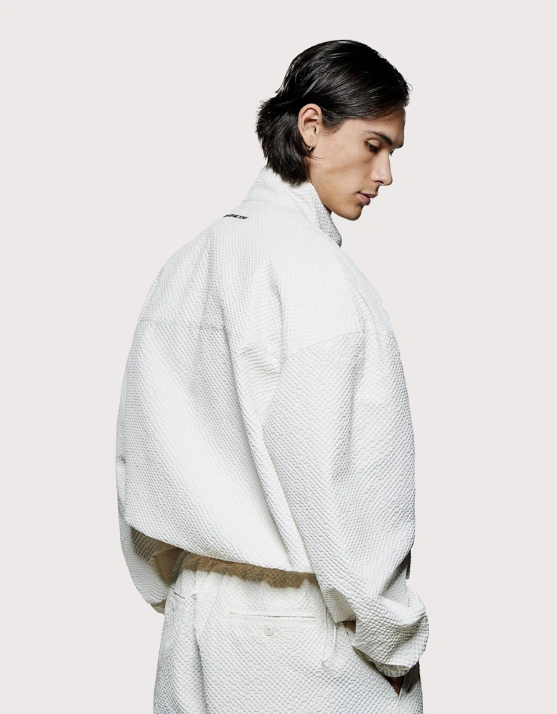 Seersucker Quarter Zip Sweatshirt