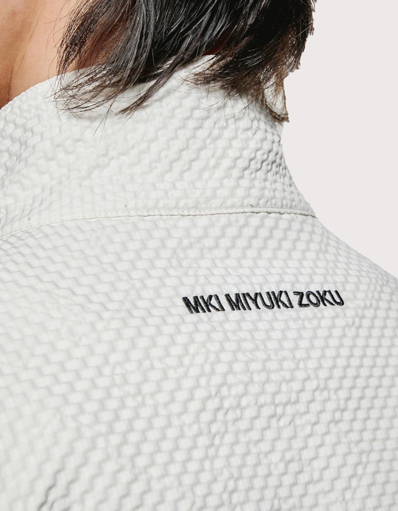 Seersucker Quarter Zip Sweatshirt