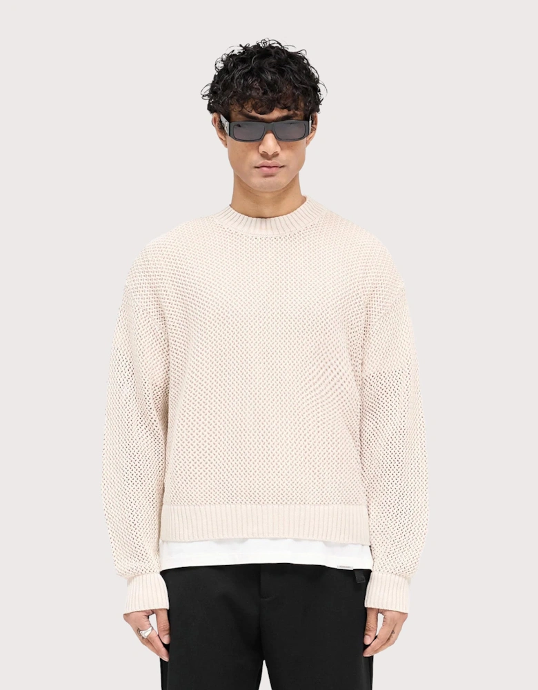 Oversized Fit Open Gauge Knit Jumper