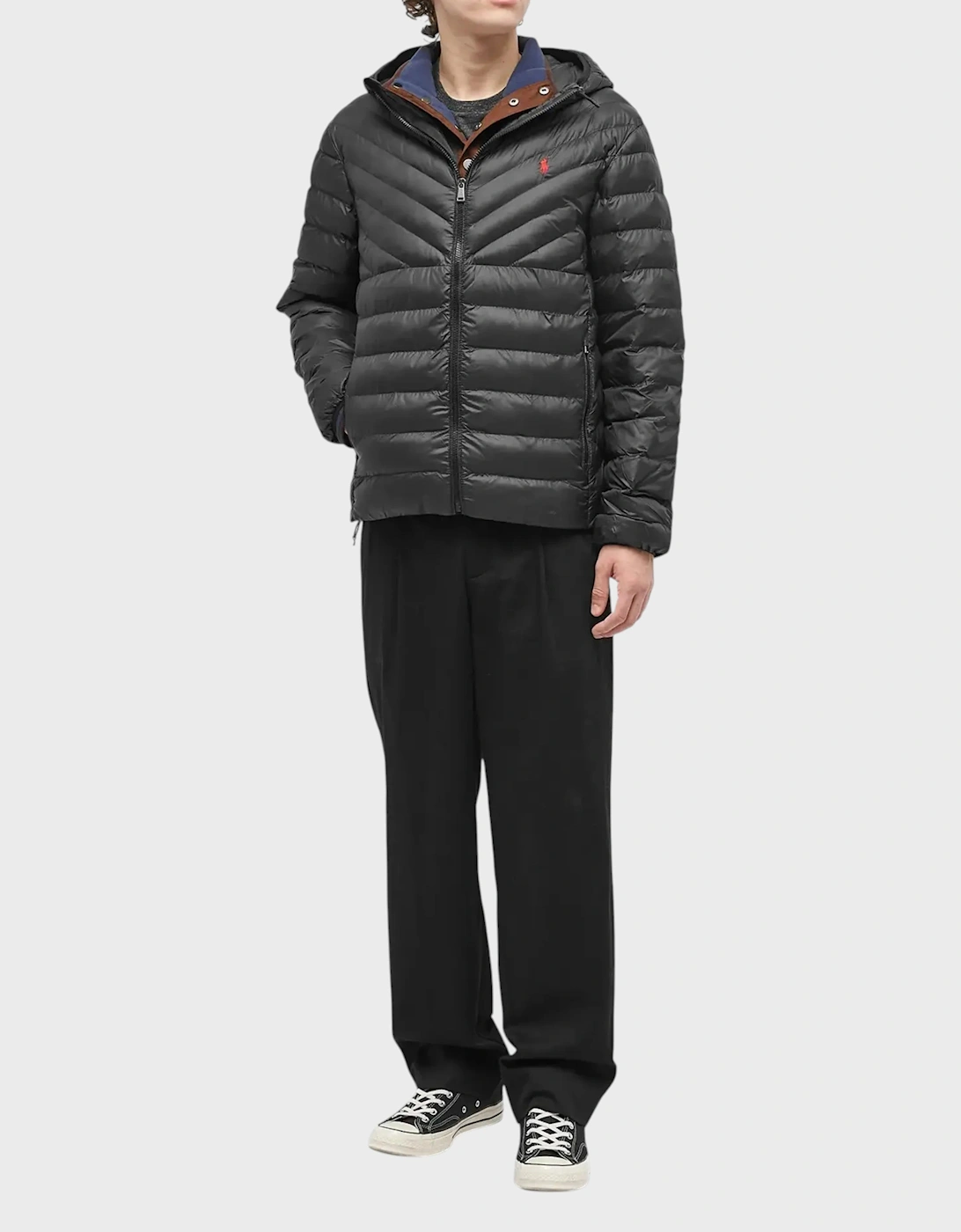 Polo Men's Terra Chevron Insulated Hooded Jacket Polo Black