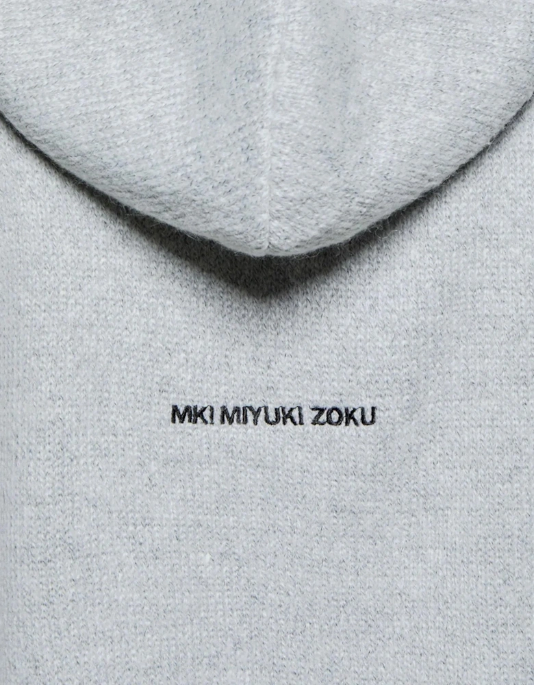 Mohair Blend Knit Zip Through Hoodie