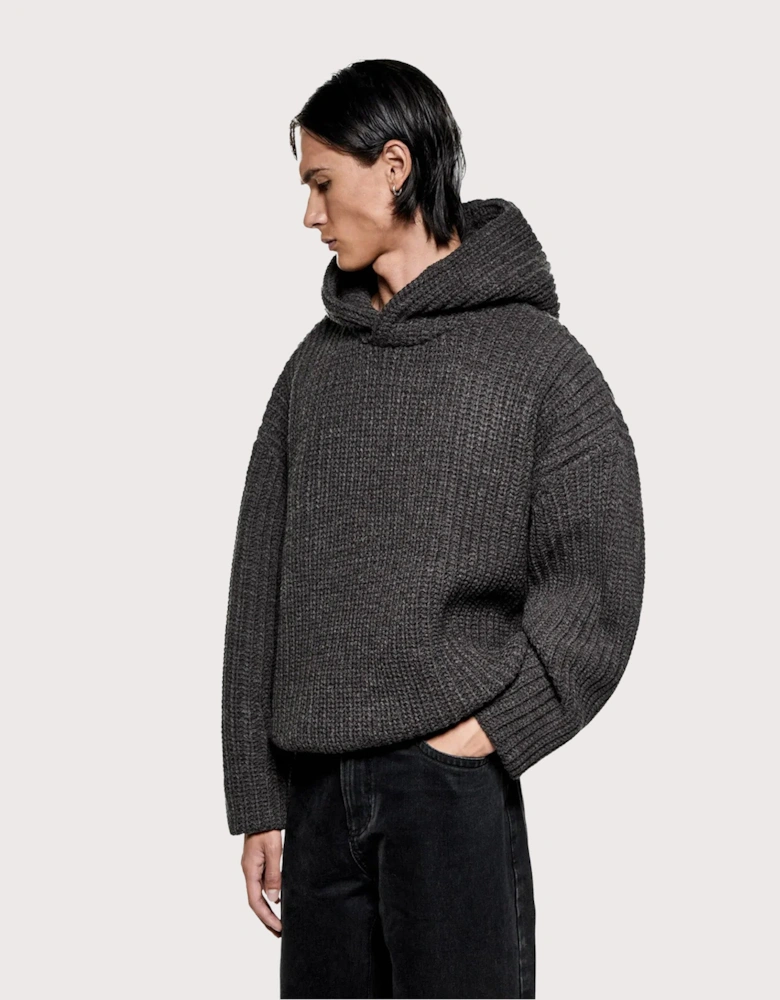 Oversized Chunky Rib Knit Hoodie
