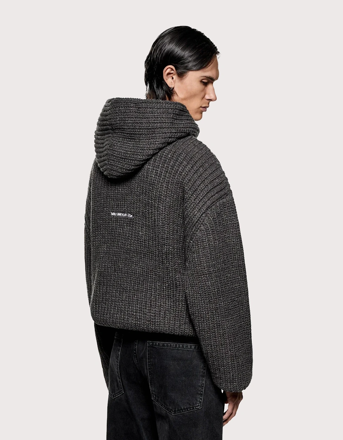 Oversized Chunky Rib Knit Hoodie