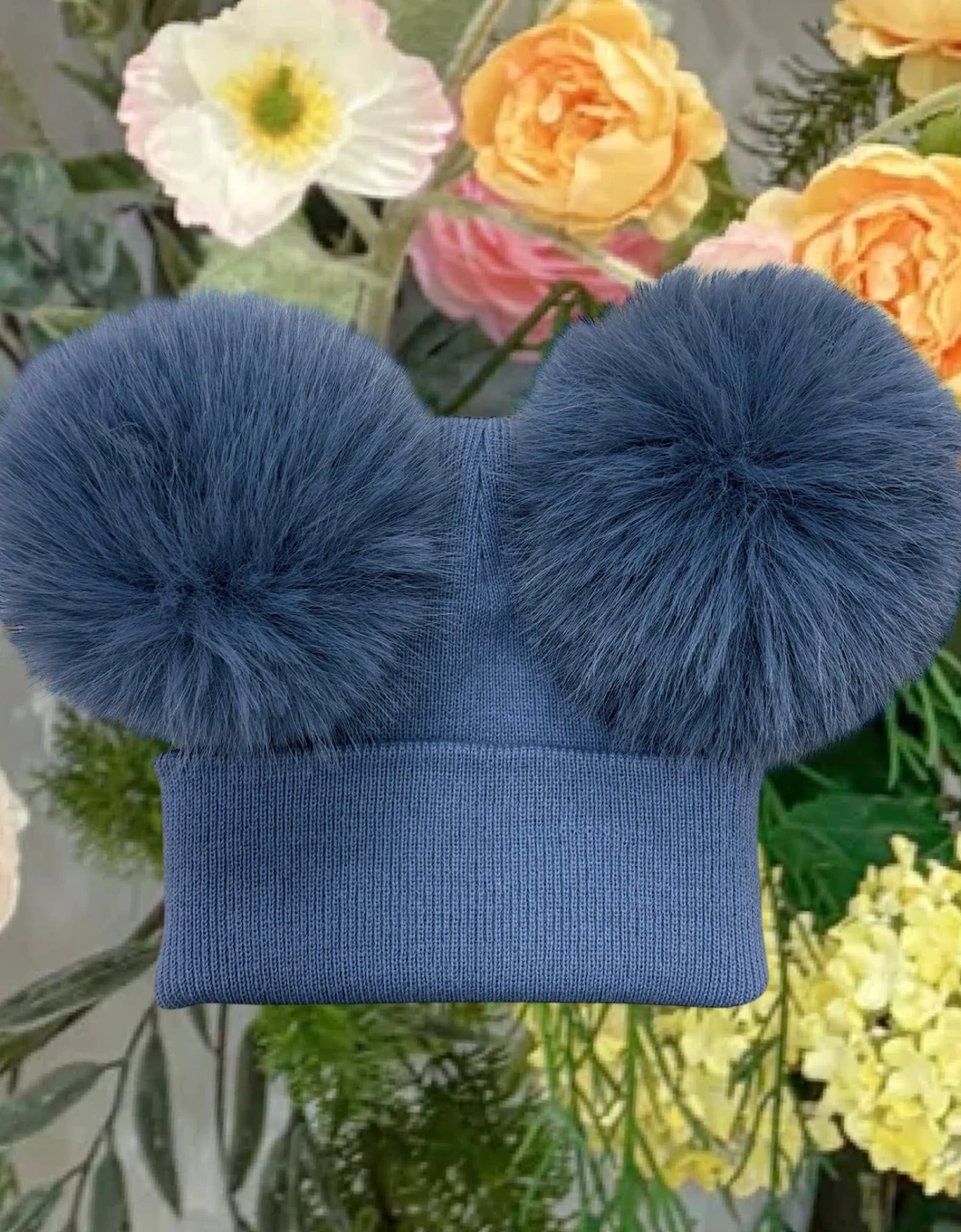 Boys Navy Blue Faux Fur Hat, 2 of 1