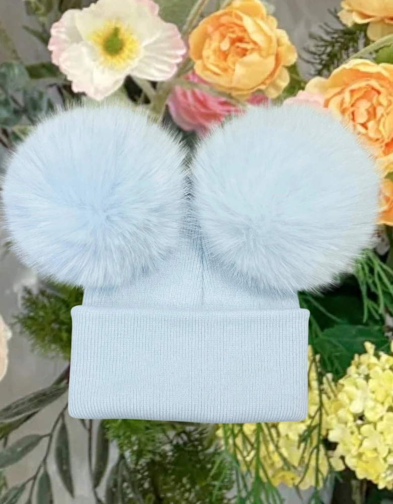 Boys Baby Blue Faux Fur Hat