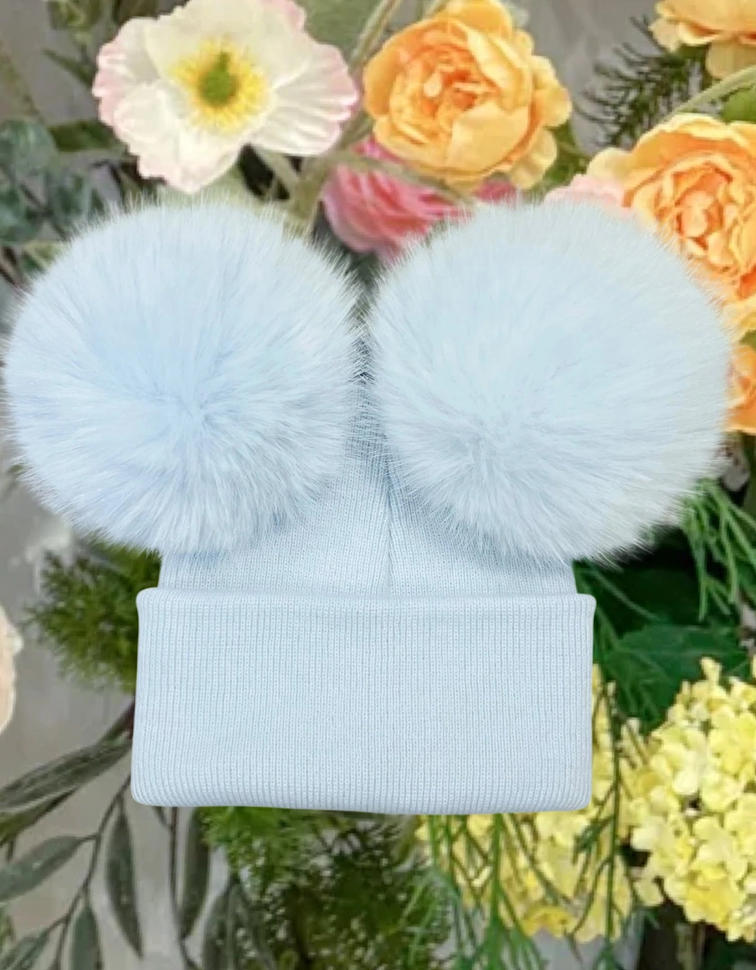 Boys Baby Blue Faux Fur Hat, 2 of 1