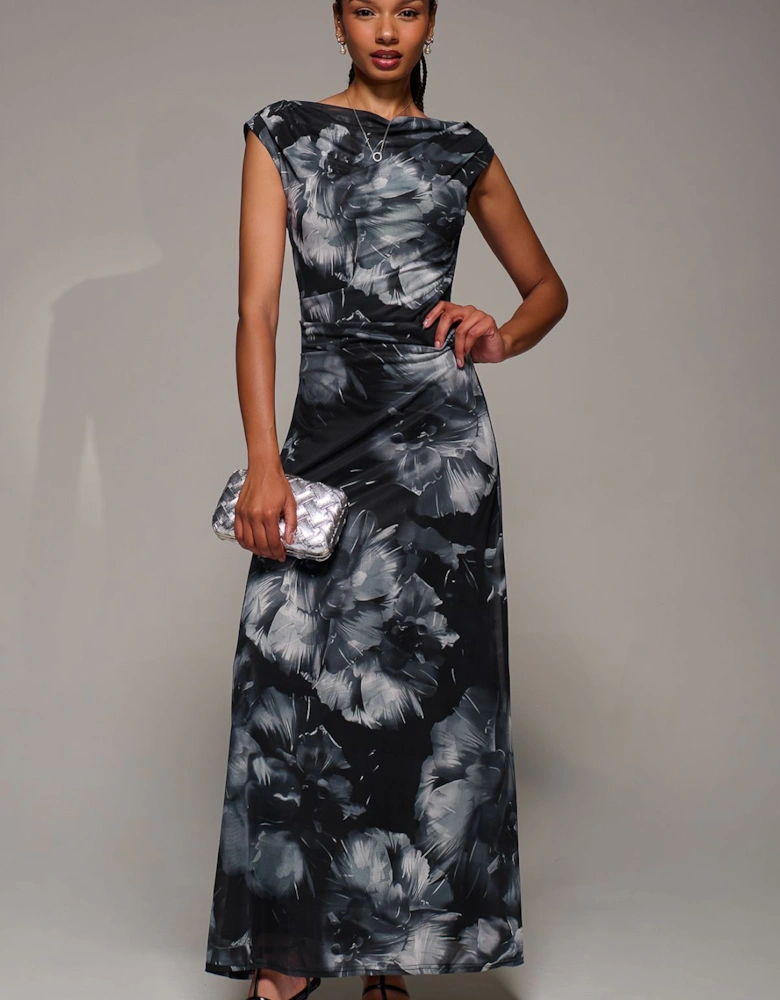 Multiway Neckline Mesh Maxi Dress