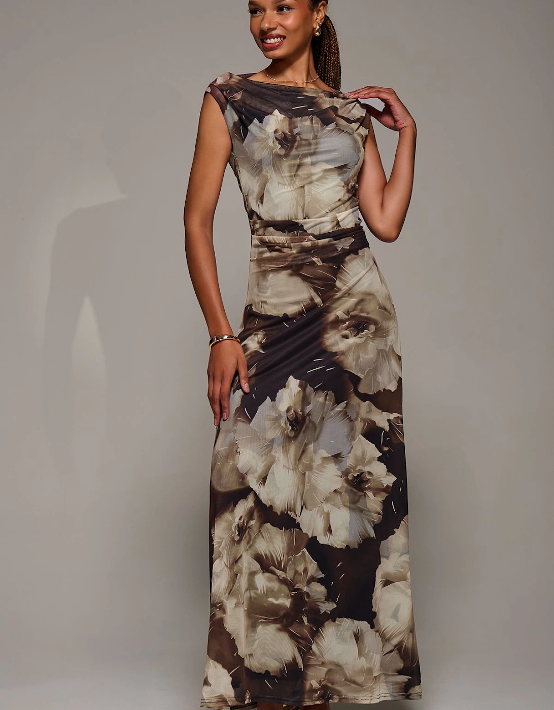 Multiway Neckline Mesh Maxi Dress, 2 of 1