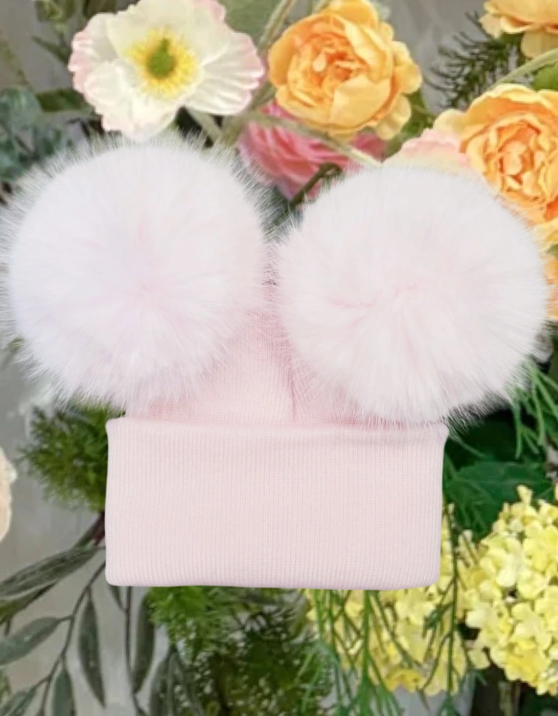 Girls Pink Faux Fur Hat, 2 of 1