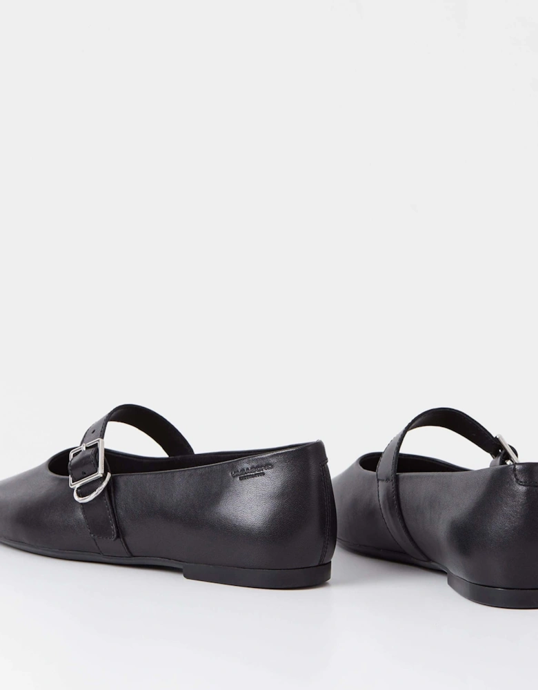 Jolin Buckle Leather Ballet Flats